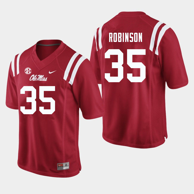 Ole Miss Rebels #35 Mark Robinson College Football Jerseys Sale-Red